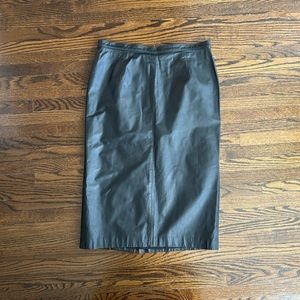 Thrifted Leather Midi Skirt